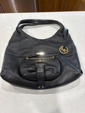 Michael Kors Black Pebbled Austin Large Shoulder Tote